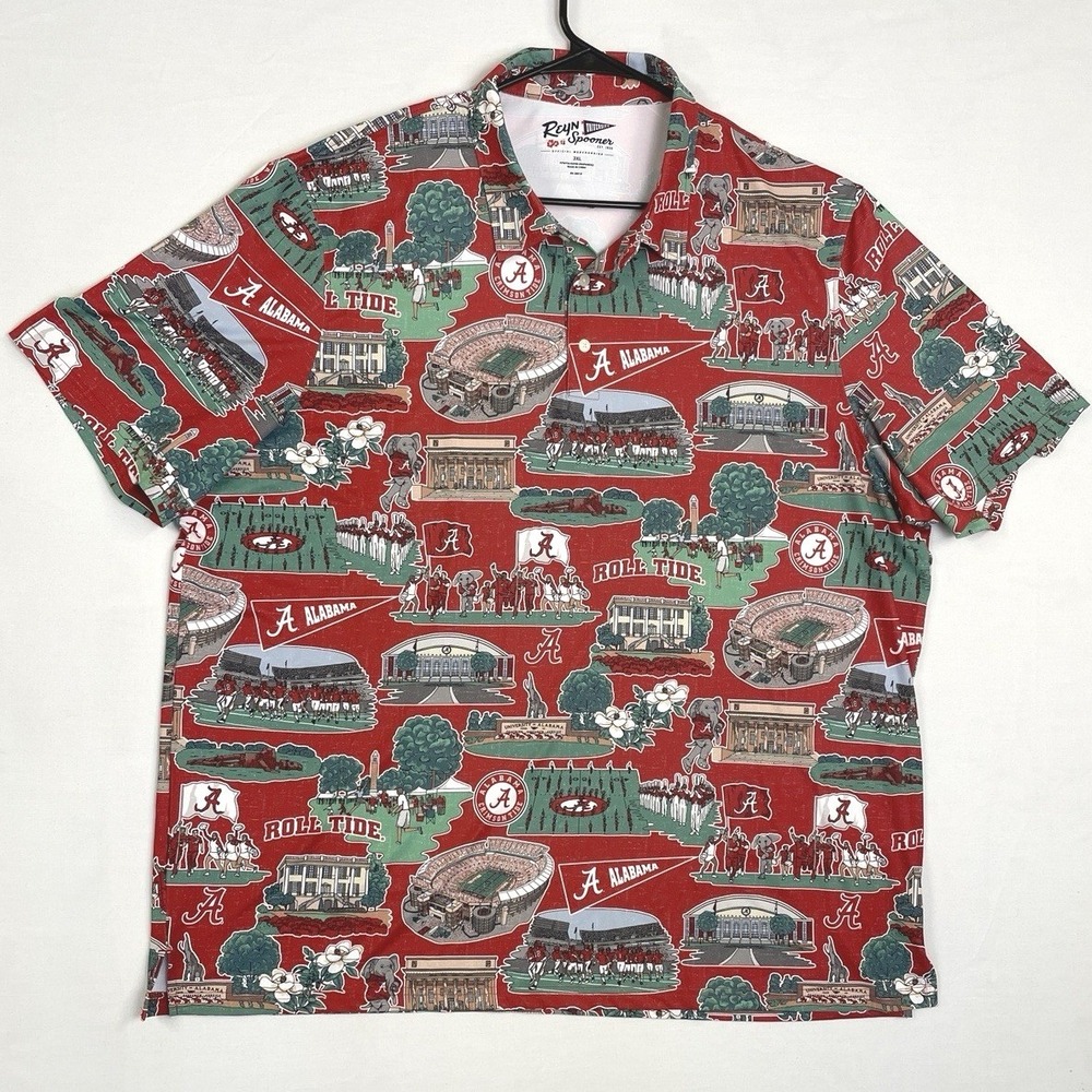 Reyn Spooner 3XL Performance Polo Alabama Crimson Tide Football‎ Roll Tide